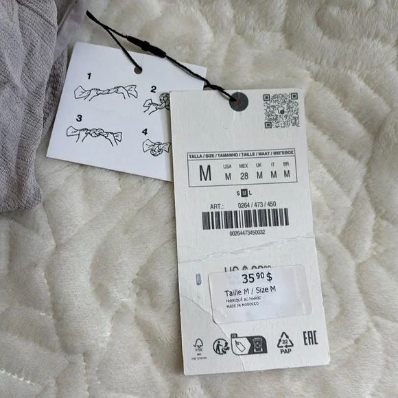 Zara beige v-neck crinkle cami top ᥫ᭡ - Picture 7 of 7